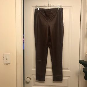 Ann Taylor faux leather legging, burgundy, 6, NWT